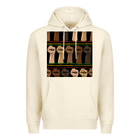 Sandshell melanin rised fist seamless pattern Premium Hoodie - BundleAndBundleShop