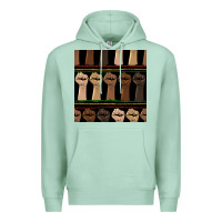 Seafoam melanin rised fist seamless pattern Premium Hoodie - BundleAndBundleShop