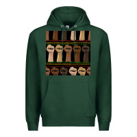 Sports Green melanin rised fist seamless pattern Premium Hoodie - BundleAndBundleShop