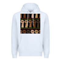 White melanin rised fist seamless pattern Premium Hoodie - BundleAndBundleShop