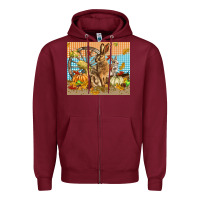 Burgundy fall rabbit  mousepad Zipper Hoodie - LillyAllenDesigns