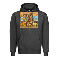 Charcoal Heather fall rabbit  mousepad Zipper Hoodie - LillyAllenDesigns