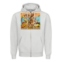 Dove Grey fall rabbit  mousepad Zipper Hoodie - LillyAllenDesigns