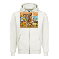 Oatmeal Heather fall rabbit  mousepad Zipper Hoodie - LillyAllenDesigns