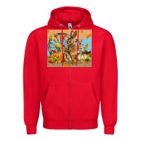 Red fall rabbit  mousepad Zipper Hoodie - LillyAllenDesigns