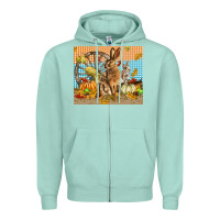 Seafoam fall rabbit  mousepad Zipper Hoodie - LillyAllenDesigns