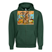 Sports Green fall rabbit  mousepad Zipper Hoodie - LillyAllenDesigns