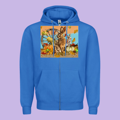 Fall Rabbit  Mousepad Zipper Hoodie Designed By Lillyallendesigns