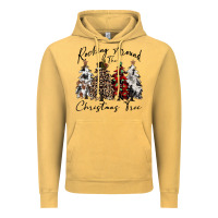 Vintage Mustard rocking around the christmas tree Vintage Hoodie - CowGirlArtShop