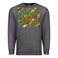 Charcoal Heather leopard cowhide  leather sunflowers Premium Sweatshirt - Artiststas
