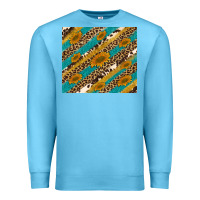 Ocean Blue leopard cowhide  leather sunflowers Premium Sweatshirt - Artiststas