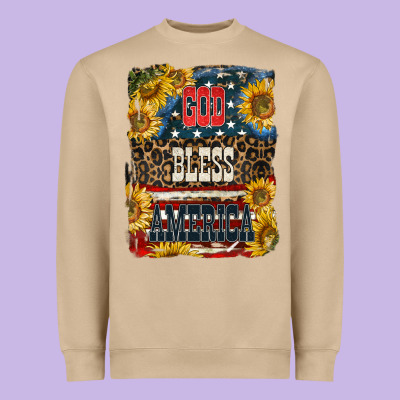 Western God Bless America 4th Of July Heavyweight Sweatshirt Designed By Lillyallendesigns