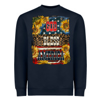 Navy Western God Bless America 4th of July Heavyweight Sweatshirt - LillyAllenDesigns