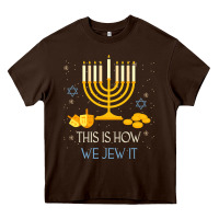 Chocolate Brown this is how we jew it funny jewish ugly hanukkah christmas Heavy Core Tee - minhPixels