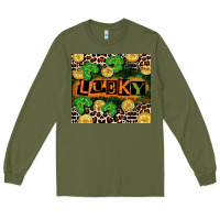 Army Green St. Patricks Day lucky Long Sleeve Tee - CowGirlArtShop