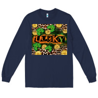 Navy St. Patricks Day lucky Long Sleeve Tee - CowGirlArtShop