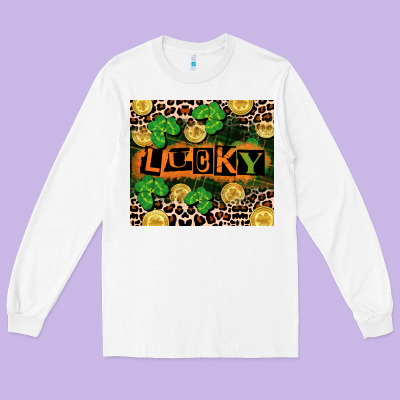 St. Patricks Day Lucky Long Sleeve Tee Designed By Cowgirlartshop
