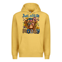 Antique Gold just a little moody 4th of july long haired cow Premium Hoodie - Jasminsmagicworld