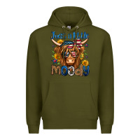 Army Green just a little moody 4th of july long haired cow Premium Hoodie - Jasminsmagicworld