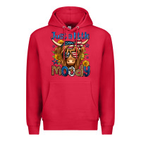 Cardinal just a little moody 4th of july long haired cow Premium Hoodie - Jasminsmagicworld