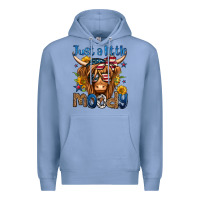 Colony Blue just a little moody 4th of july long haired cow Premium Hoodie - Jasminsmagicworld