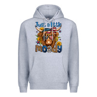 Heather Grey just a little moody 4th of july long haired cow Premium Hoodie - Jasminsmagicworld