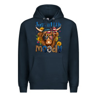 Navy just a little moody 4th of july long haired cow Premium Hoodie - Jasminsmagicworld