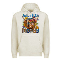 Oatmeal Heather just a little moody 4th of july long haired cow Premium Hoodie - Jasminsmagicworld