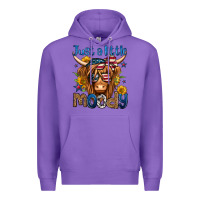 Purple just a little moody 4th of july long haired cow Premium Hoodie - Jasminsmagicworld