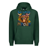 Sports Green just a little moody 4th of july long haired cow Premium Hoodie - Jasminsmagicworld