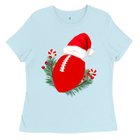 Baby Blue Christmas Football Ladies Tee - Bettercallsaul