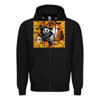 Black panda halloween Zipper Hoodie - LillyAllenDesigns