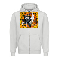 Dove Grey panda halloween Zipper Hoodie - LillyAllenDesigns