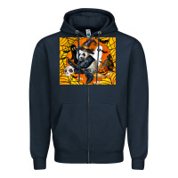 Navy panda halloween Zipper Hoodie - LillyAllenDesigns