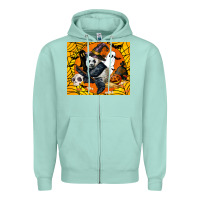 Seafoam panda halloween Zipper Hoodie - LillyAllenDesigns