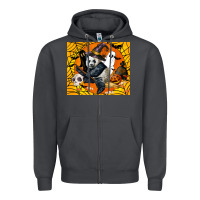 Smoke panda halloween Zipper Hoodie - LillyAllenDesigns