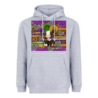 Heather Grey mardi gras cow Heavyweight Hoodie - Artiststas