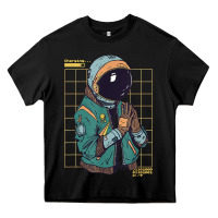 Black astronaut space travel retro aesthetic streetwear t shirt Heavy Core Tee - minhPixels