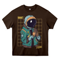 Chocolate Brown astronaut space travel retro aesthetic streetwear t shirt Heavy Core Tee - minhPixels