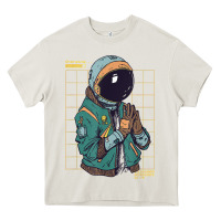 Cream astronaut space travel retro aesthetic streetwear t shirt Heavy Core Tee - minhPixels