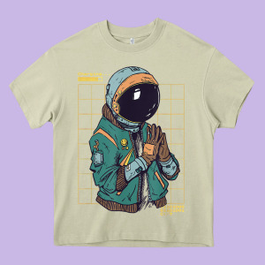 Astronaut Space Travel Retro Aesthetic Streetwear T Shirt Heavy Core Tee Designed By Minhpixels