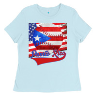 Baby Blue Puerto Rico Baseball Ladies Tee - Bettercallsaul