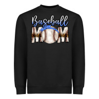 Black Baseball Mom Heavyweight Sweatshirt - CowhideDigitalArt