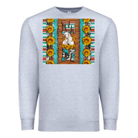 Heather Grey goat family mom sunflowers serape leopard cowhide tumbler Premium Sweatshirt - Artiststas