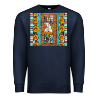 Navy goat family mom sunflowers serape leopard cowhide tumbler Premium Sweatshirt - Artiststas