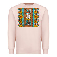 Pale Pink goat family mom sunflowers serape leopard cowhide tumbler Premium Sweatshirt - Artiststas
