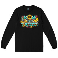 Black Mom of twins sunflower mothers day Long Sleeve Tee - HowdyJamesFarm