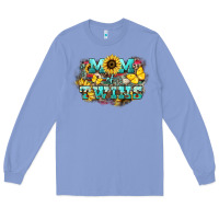 Colony Blue Mom of twins sunflower mothers day Long Sleeve Tee - HowdyJamesFarm