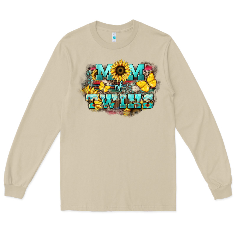 Mom Of Twins Sunflower Mothers Day Long Sleeve Tee by HowdyJamesFarm | Teevron