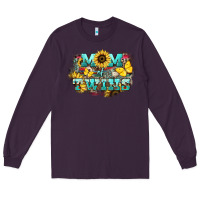 Plum Mom of twins sunflower mothers day Long Sleeve Tee - HowdyJamesFarm